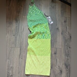 Future Collective  Green Knit dress Sz M Alani Noelle